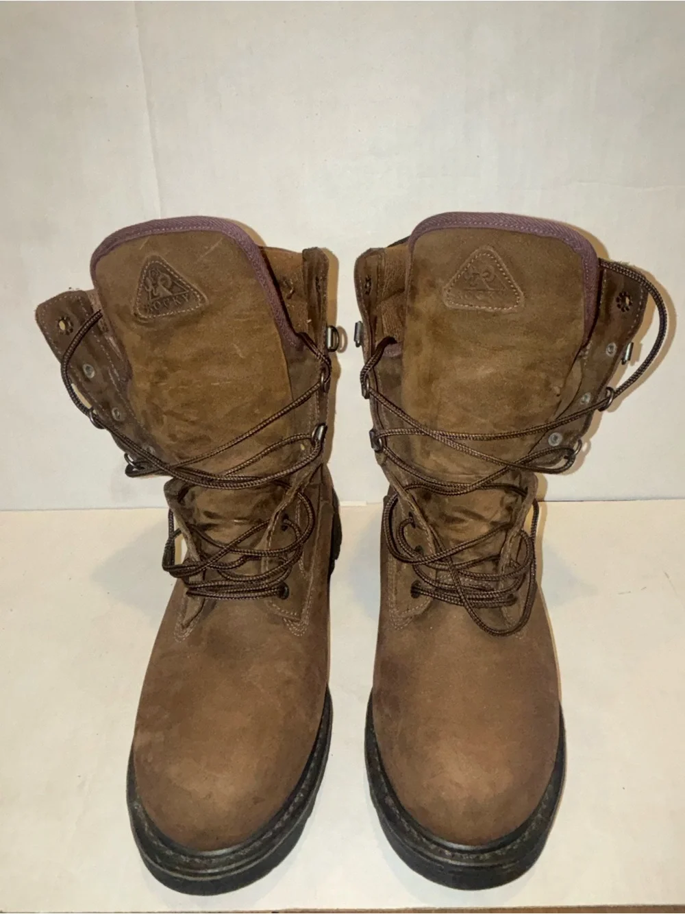 Rocky Brown Suede Lace-Up Work Boots